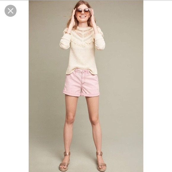 Anthropologie Pants - Anthropologie Relaxed Fit Chino Shorts NWT 26 Pink